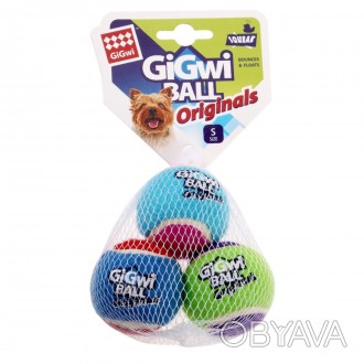 Гумова іграшка м'ячик із пищалкою для собак 5 см набір із 3 штук
Gigwi Ball - це. . фото 1