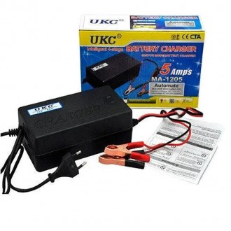 Зарядний пристрій для автомобіля 12 вольтів 5 амперів, UKC Battery Charger 5A
А. . фото 2