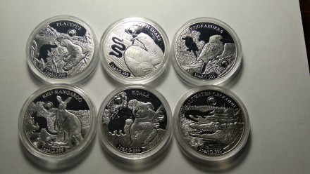 Набір монет Соломонові острови 2019 (6 штук). Монети нові. Розмір: 40*3 мм.. . фото 2