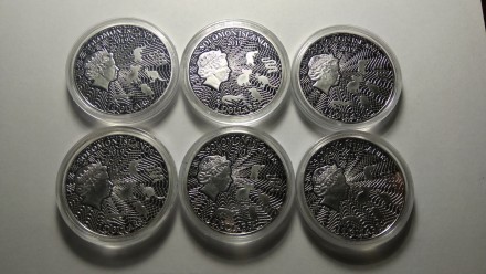 Набір монет Соломонові острови 2019 (6 штук). Монети нові. Розмір: 40*3 мм.. . фото 3