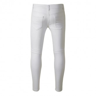 Стильные зауженые джинсы "Fashion casual" c элементами винтажных складок, дырок . . фото 4