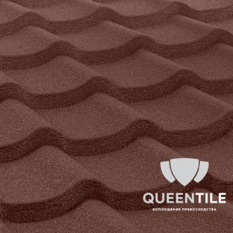 6-тайловий профіль QueenTile® Brown — унікальний формат композитної черепиці, що. . фото 3