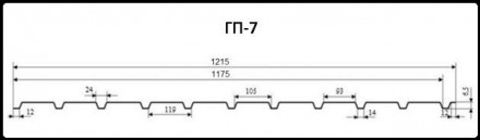 Профнактил стіновий завод "ЮГ- ПРОФІЛЬ" ГП-7 0,45 мм Китай матовий
 
Металопрофі. . фото 3