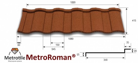 Композитна черепиця MetroRoman, Гарантія 50 років
Вага не більше 7 кілограмів 
В. . фото 4
