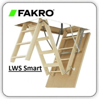 Раскладная чердачная лестница FAKRO LWS smart | 60 мм / 130 мм / 305 мм | трех-с. . фото 3