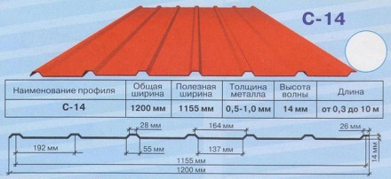 Профнастил Термастил С-14 з мікрорибером 0.4 мм RAL 9006 Китай Купити в Полтаві . . фото 5