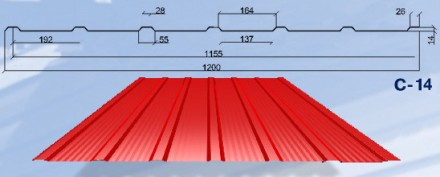 Профнастил Термастил С-14 с микрорибером 0.4 мм RAL 9006 Китай Купить в Полтаве . . фото 6