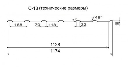 Профнактил С-18 RAL 3005 PE 0.45 фасад — це профнастил із полімерним покриттям п. . фото 3