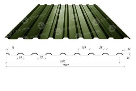 Профнастил С-18 RAL 6005 PE 0.45 мм кровельный Словакия
это профнастил с полимер. . фото 4