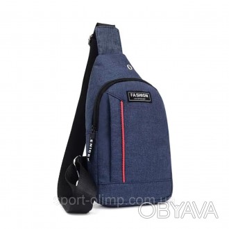 Мужская сумка-слинг через плечо. Повседневная нагрудная сумка Fashion синяя