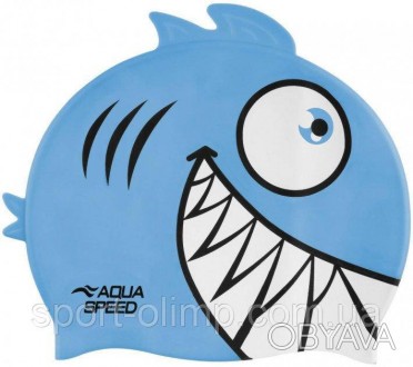 Шапочка для плавання Aqua Speed ZOO Pirana силіконова з принтом, різнобарвним ве. . фото 1