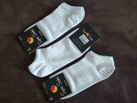 Белые короткие спортивные дышащие носки сетка , р.39-42, Super Socks.. . фото 2