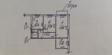 Будинок ОСББ – типова панель, в квартирі 3 кімнати. Планування кімнат сумі. Новый Водопой. фото 2