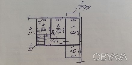 Будинок ОСББ – типова панель, в квартирі 3 кімнати. Планування кімнат сумі. Новый Водопой. фото 1