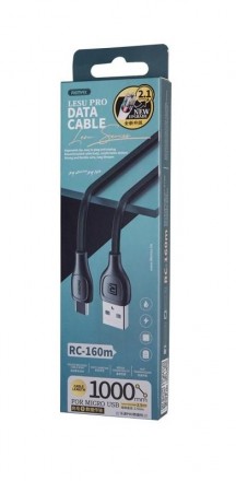 USB кабель Remax Lesu Pro RC-160m micro USB черный Пopт A пpимeняeтcя для пoдклю. . фото 3