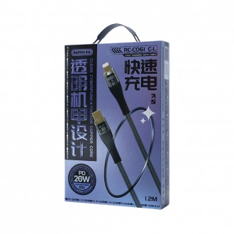 Кабель USB Lightning-Type-C Remax RC-C061 - міцний та зносостійкий кабель. Модел. . фото 3