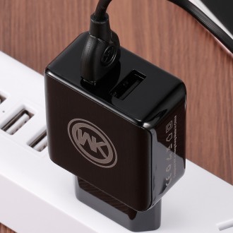 Мережевий зарядний пристрій WK WP-U11i Blanc зарядний пристрій з 2 USB-роз'ємами. . фото 7