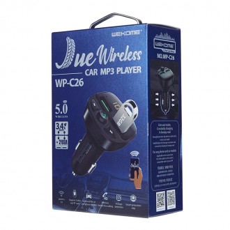 FM тюнер і MP3 плеєр WK WP-C26 2*USB - це пристрій для бездротової передачі звук. . фото 3