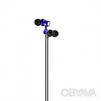Навушники вакуумні провідні з мікрофоном Recci REW-A01 Melody,сині. . фото 1