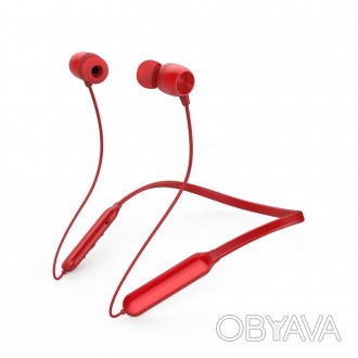 Навушники вакуумні безпровідні Bluetooth Remax RB-S17 Neckband,червоні. . фото 1