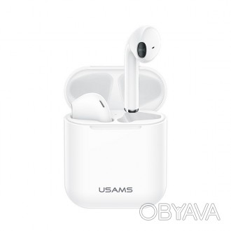 Навушники вкладиші,бездротові з мікрофоном Bluetooth Usams US-LQ001 LQ, білі. . фото 1