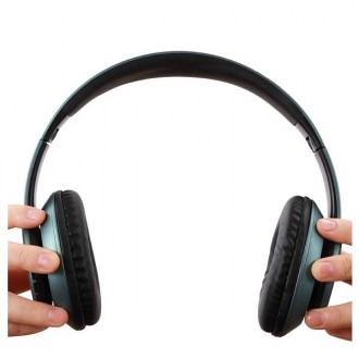Навушники накладні,безпровідні з мікрофоном YK-H2, темно-зелені. . фото 6