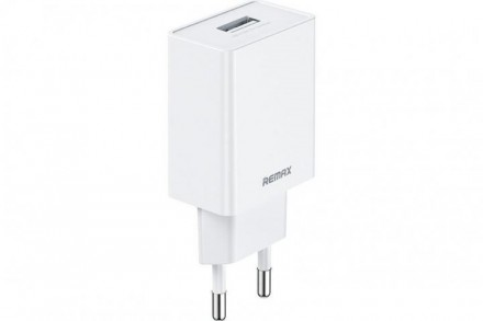 Мережевий зарядний пристрій Remax RP-U95 2.4A 1*USB 220V (EU), білий. . фото 2