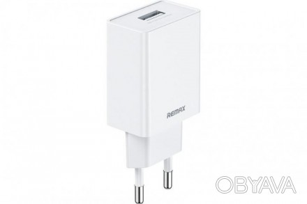 Мережевий зарядний пристрій Remax RP-U95 2.4A 1*USB 220V (EU), білий. . фото 1