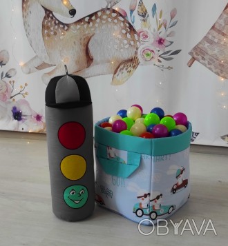 Корзина для игрушек Веселая гонка ( Квадратная )