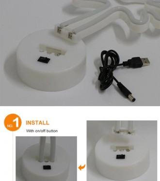 Характеристика
Материал: гибкий LED
Питание : 2 варината - от USB или от 3 батар. . фото 10
