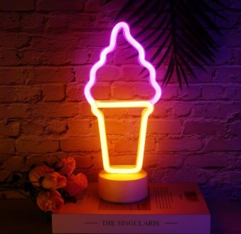 Ночник неоновый лампа светильник Мороженое Рожок
 
Характеристика
Материал: гибк. . фото 2