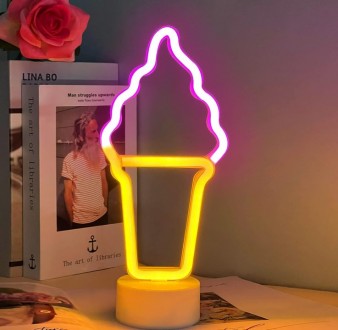 Ночник неоновый лампа светильник Мороженое Рожок
 
Характеристика
Материал: гибк. . фото 7