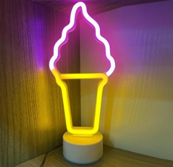 Ночник неоновый лампа светильник Мороженое Рожок
 
Характеристика
Материал: гибк. . фото 8