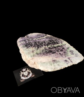 Пропонуємо Вам придбати зріз каменю натуральний флюорит.
Розмір каменю : 7,7*3,7. . фото 1