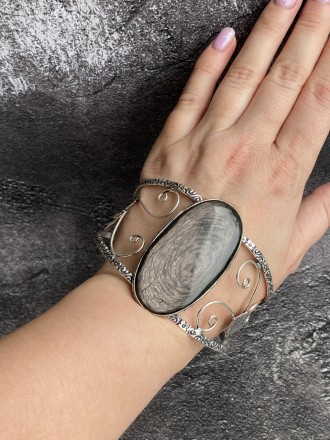 Пропонуємо Вам придбати браслет-манжет з натуральним гіперстеном у сріблі. 
 Ви. . фото 4