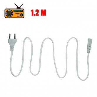Мережевий кабель для радіоприймача характеристики: 
	Колір: сірий;
	Довжина: 120. . фото 2