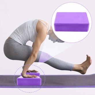 Кубик для йоги, характеристики:
	Колір: фіолетовий;
	Вага товару: 240 г;
	Розмір. . фото 7