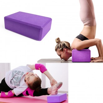 Кубик для йоги, характеристики:
	Колір: фіолетовий;
	Вага товару: 240 г;
	Розмір. . фото 2