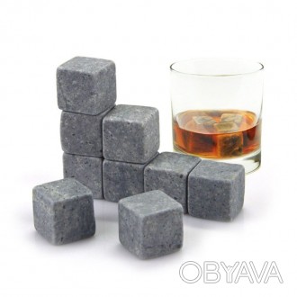 Кубики для охлаждения напитков Whiskey Stones 9шт. стеатитовые камни для охлажде