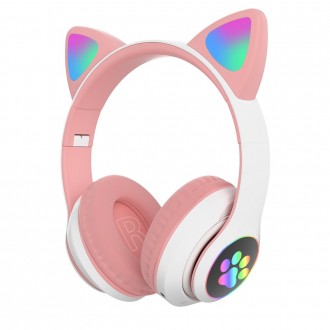 Навушники бездротові з підсвіткою CAT STN-28 (Рожевий)
Незвичайний, яскравий і с. . фото 3