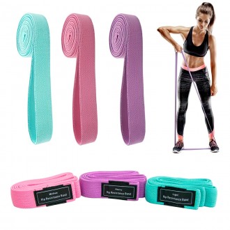 Набор резинок для фитнеса, характеристики:
	Цвет резинок: бирюзовый, розовый, фи. . фото 2