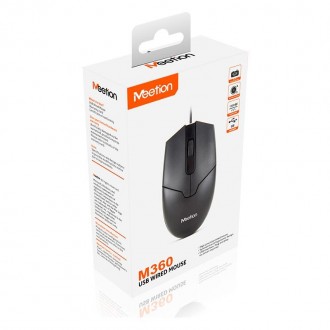Миша Meetion Office mouse RGB M360 в чорному кольорі - це ефективний офісний інс. . фото 3