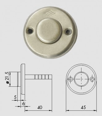 Кнопка для электромеханического замкаCisa 12011 хром (Италия)
 СІЅА 06110.00.0 —. . фото 3