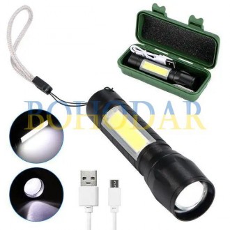 Ліхтарик фонарик ліхтар кишеньковий X-BALOG BL-511 COP-15800W маленький USB LED . . фото 2