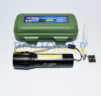 Ліхтарик фонарик ліхтар кишеньковий X-BALOG BL-511 COP-15800W маленький USB LED . . фото 3