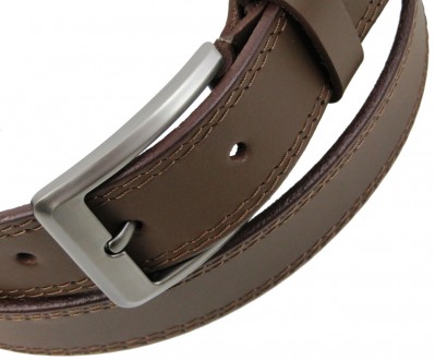 Мужской ремень для брюк из натуральной кожи Skipper коричневый, ширина 3,3 см
Ст. . фото 6