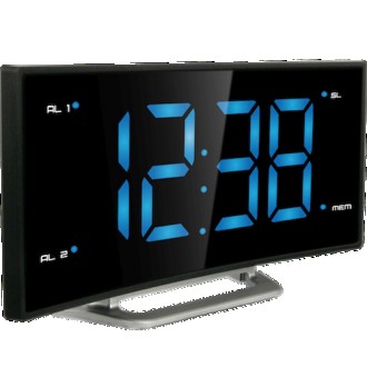 Будильник настольный с радио Technoline WT460 Blue LED Black/Silver (WT460 blaue. . фото 4