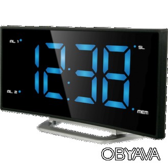 Будильник настольный с радио Technoline WT460 Blue LED Black/Silver (WT460 blaue. . фото 1