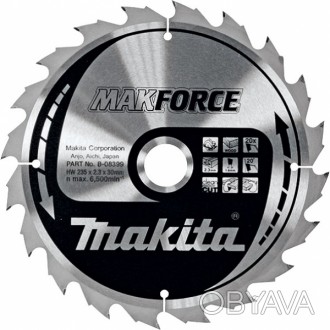 Пиляльний диск Makita MAKForce 235 мм 60 зубів (B-08589):
переваги
	
	Широкий ас. . фото 1