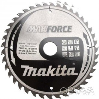 Пиляльний диск Makita MAKForce 210 мм 40 зубів (B-08501):
переваги
	
	Широкий ас. . фото 1